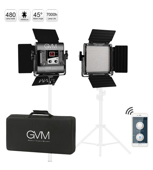 Paket Studio GVM 560AS Bi-Color 2 LED Panel Kit